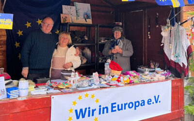 Infostand auf dem Brühler Weihnachtsmarkt